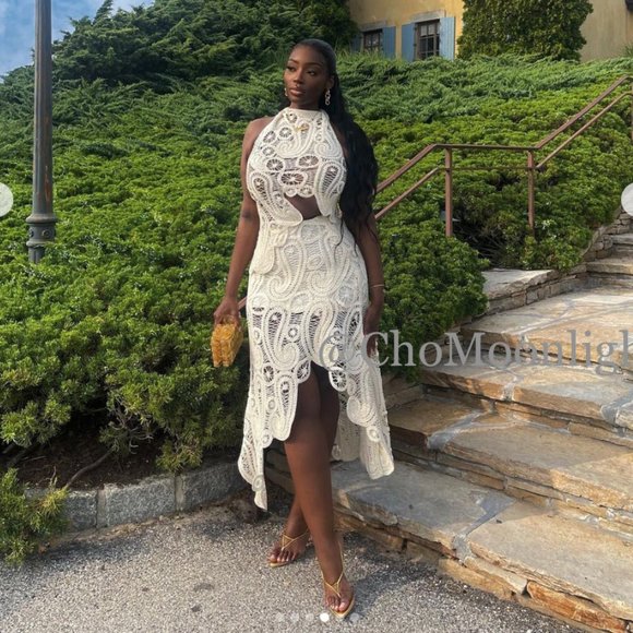 ZARA NEW ASYMMETRIC CROCHET TOP STRAW BEIGE S,M - Picture 6 of 17